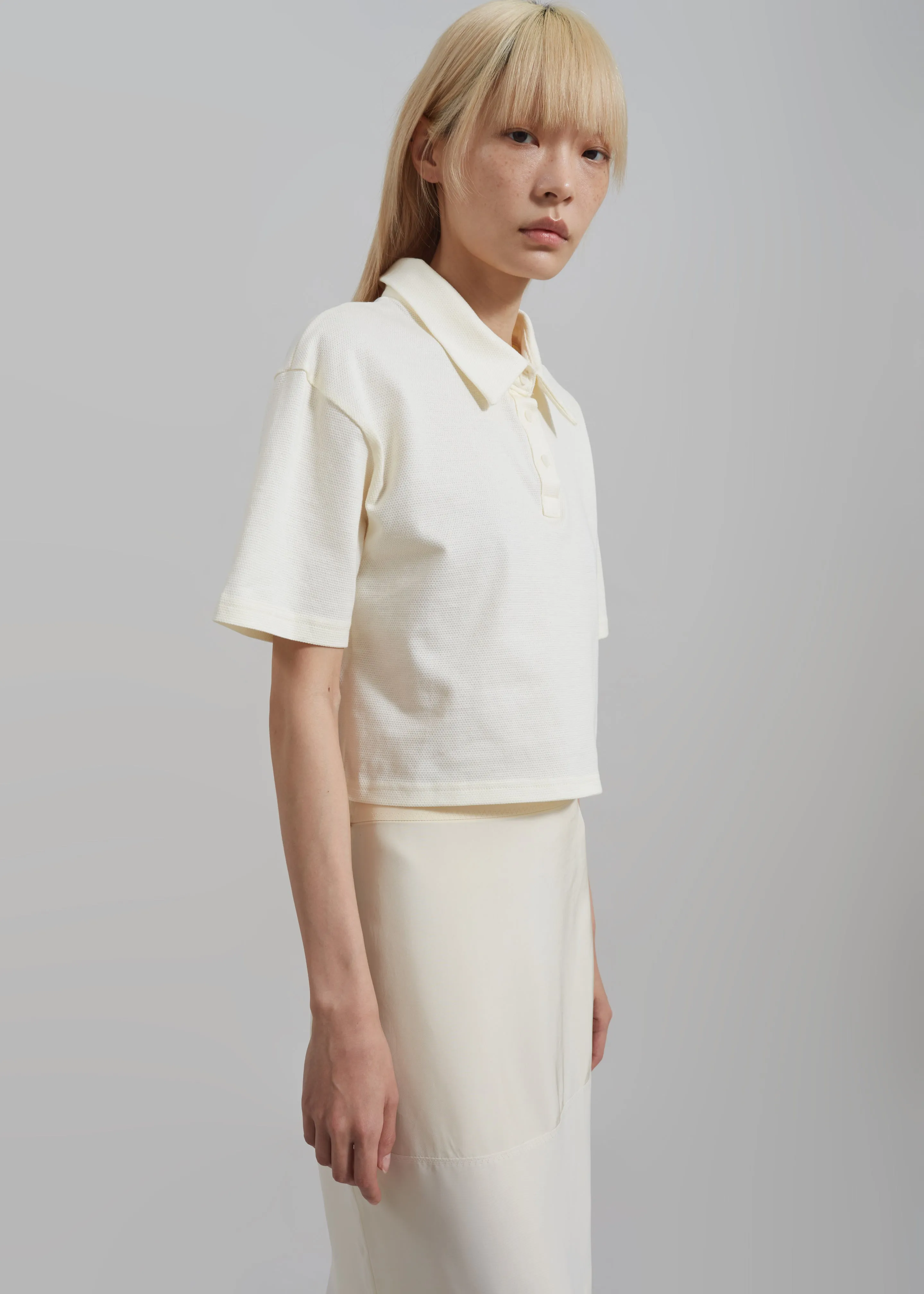 Dawson Cropped Polo - Beige