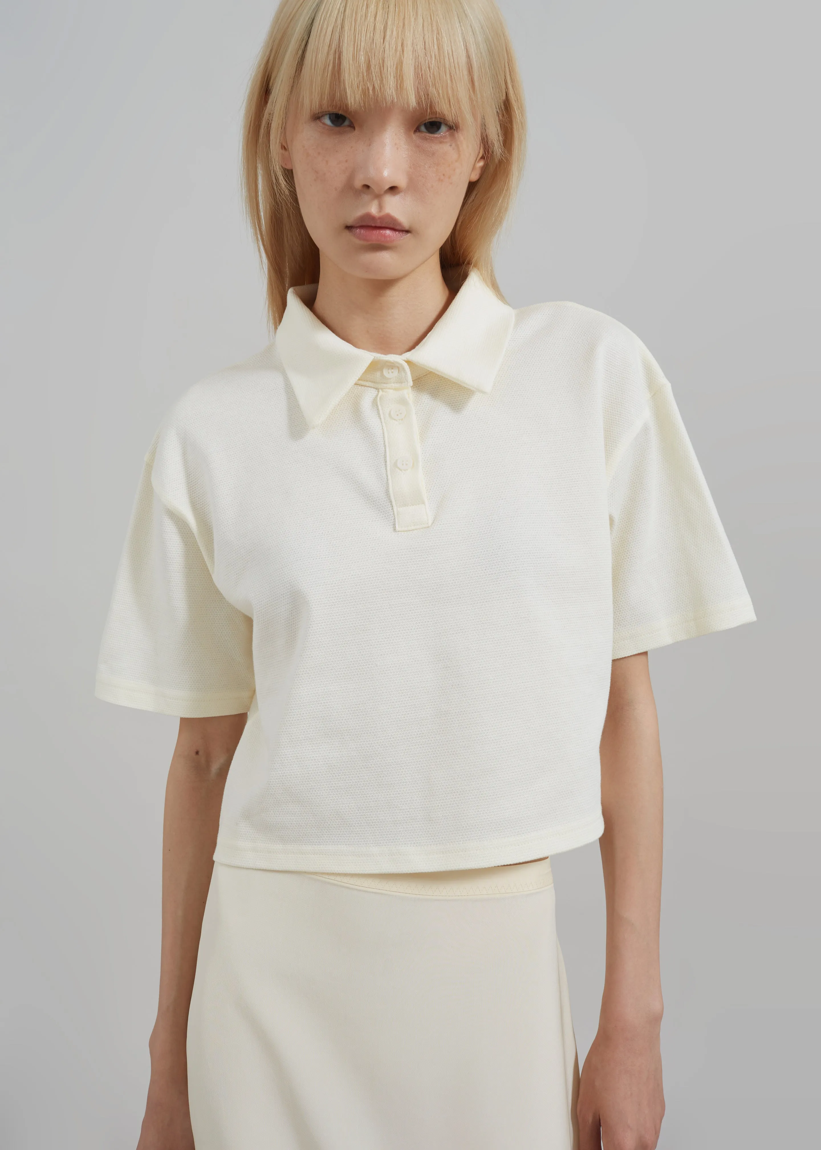 Dawson Cropped Polo - Beige