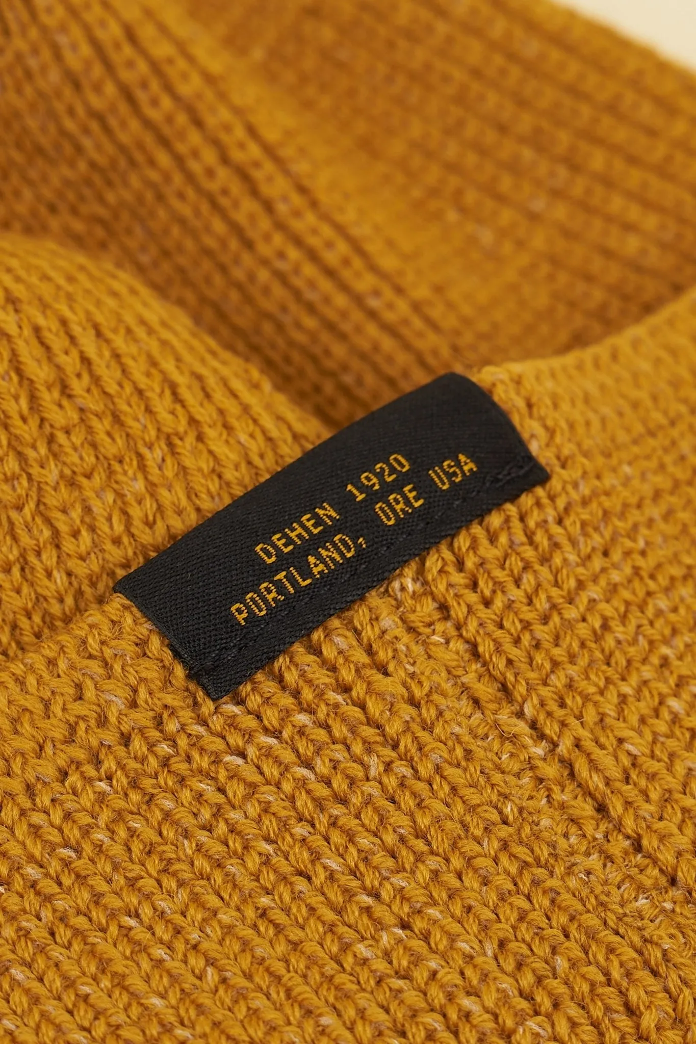 Dehen Wool Knit Watch Cap - Old Gold