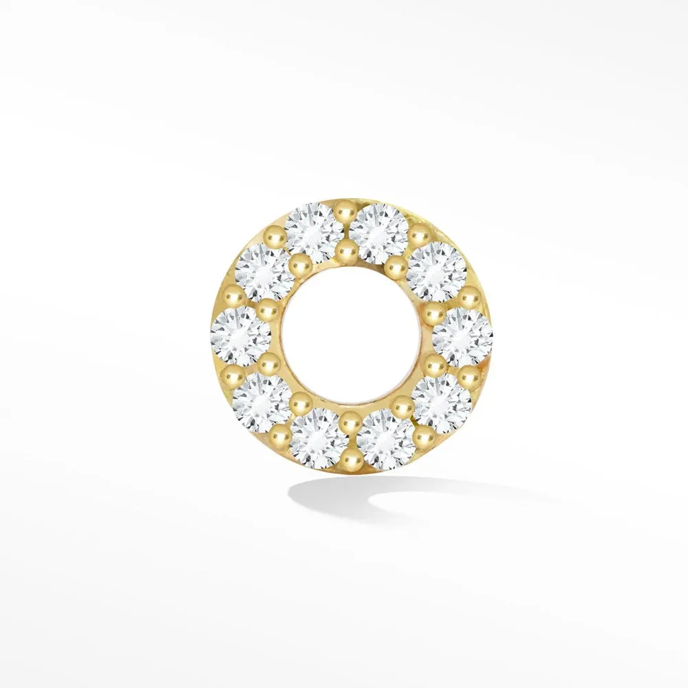 Dazzling Diamond Donut Earring in Yellow Gold