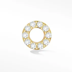 Dazzling Diamond Donut Earring in Yellow Gold