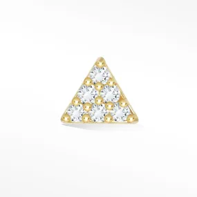 Sparkling Diamond Pyramid Earring in Yellow Gold