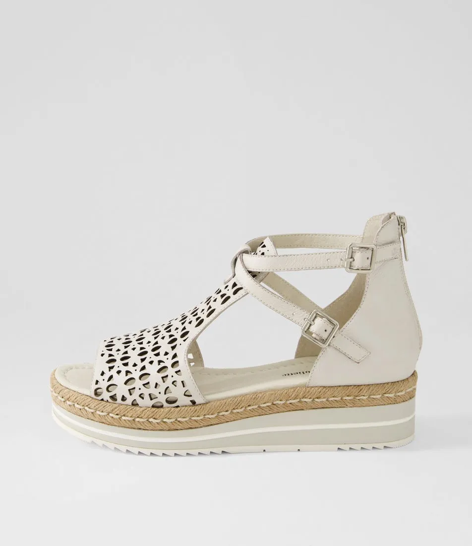 DJANGO & JULIETTE Accra Ivory Leather Espadrilles