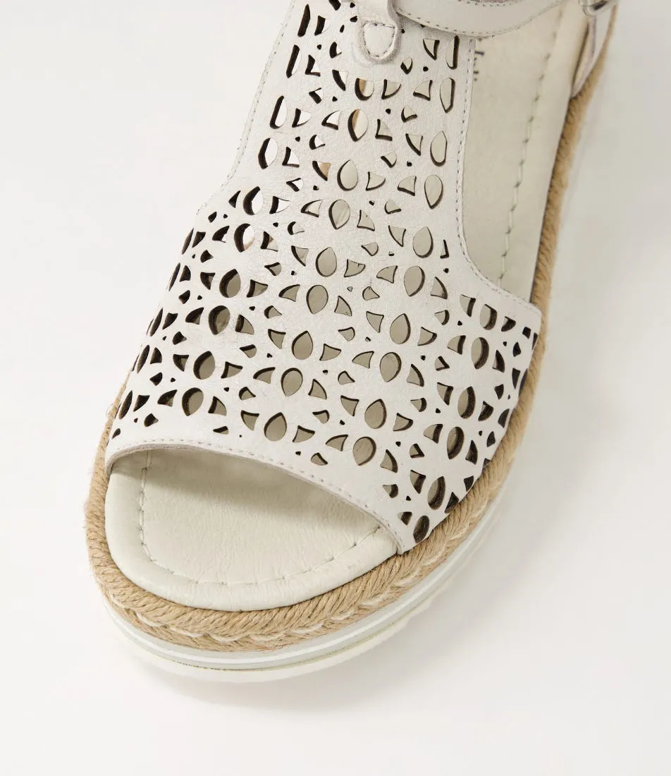 DJANGO & JULIETTE Accra Ivory Leather Espadrilles