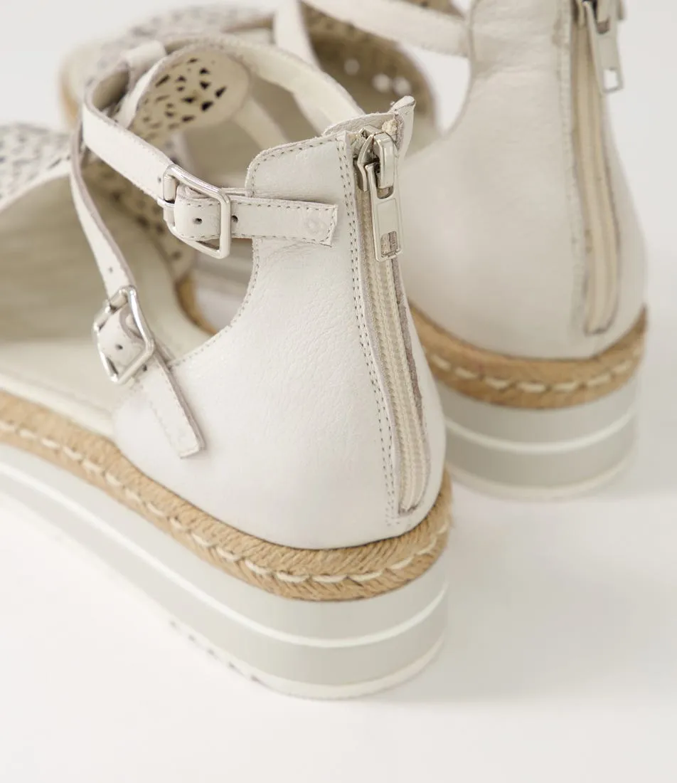 DJANGO & JULIETTE Accra Ivory Leather Espadrilles