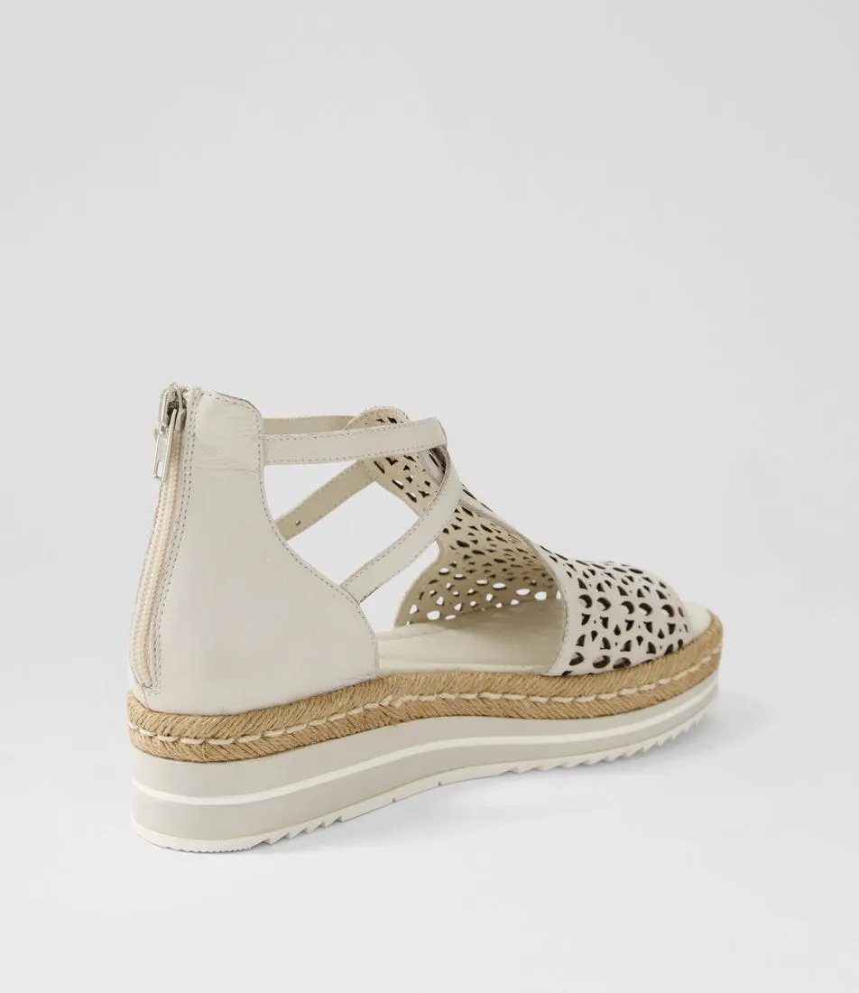 DJANGO & JULIETTE Accra Ivory Leather Espadrilles