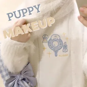 Dog-themed cosmetic printed sweatshirt