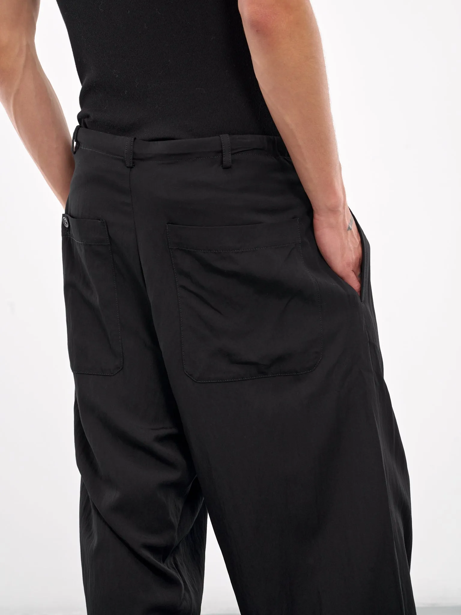 Drawstring Cargo Trousers (S24AW10PT-W-BLACK)