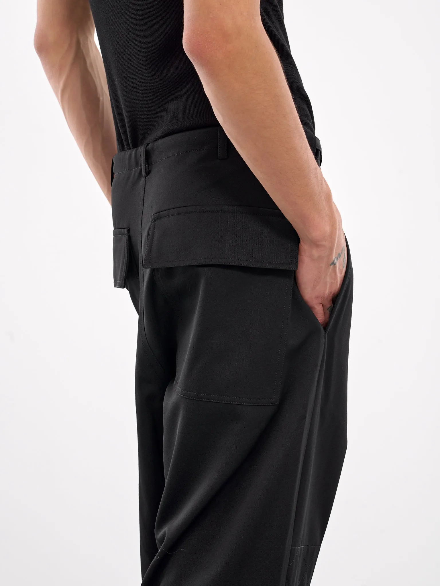 Drawstring Cargo Trousers (S24AW10PT-W-BLACK)