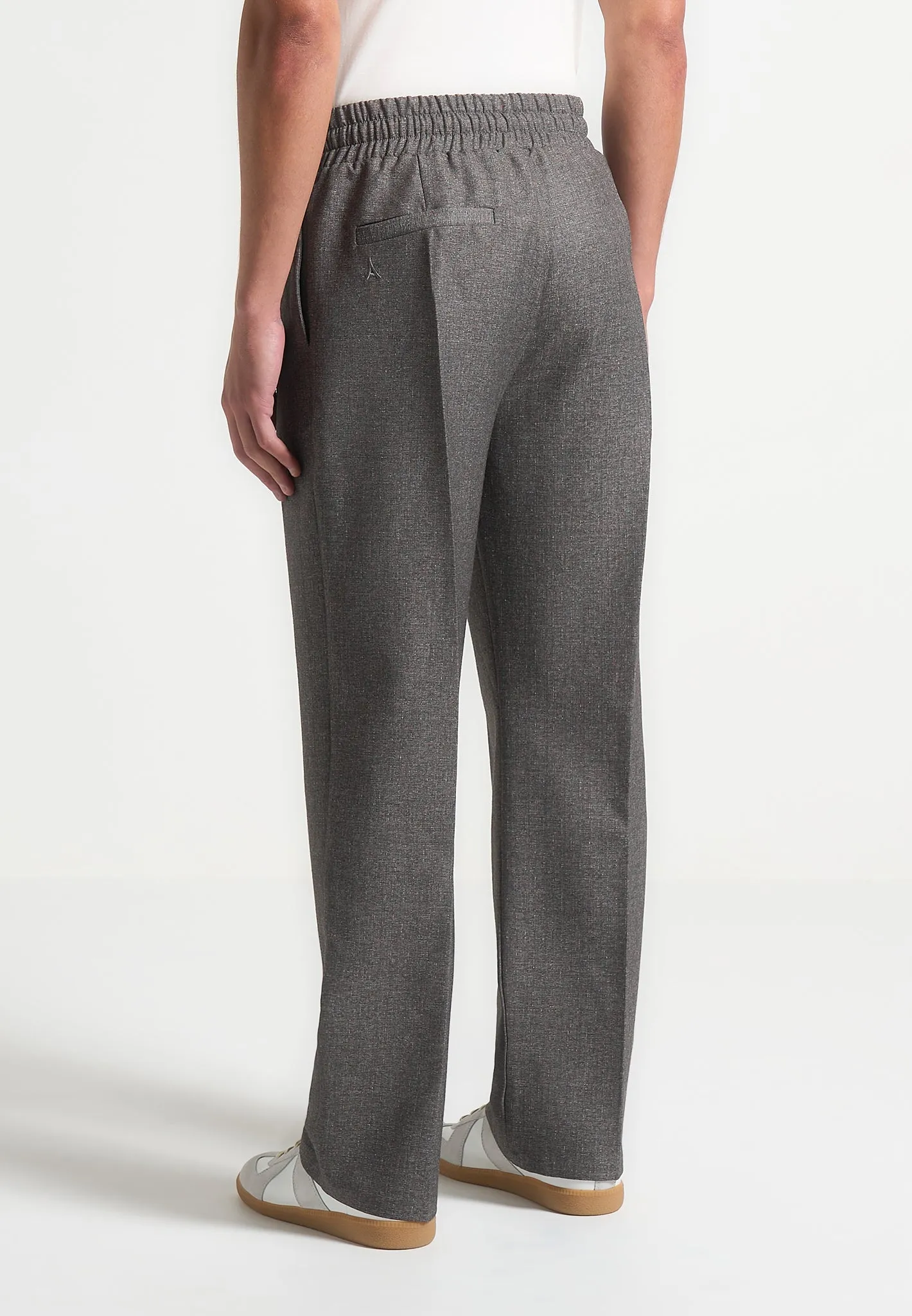 Elasticated Tailored Crease Trousers - Grey