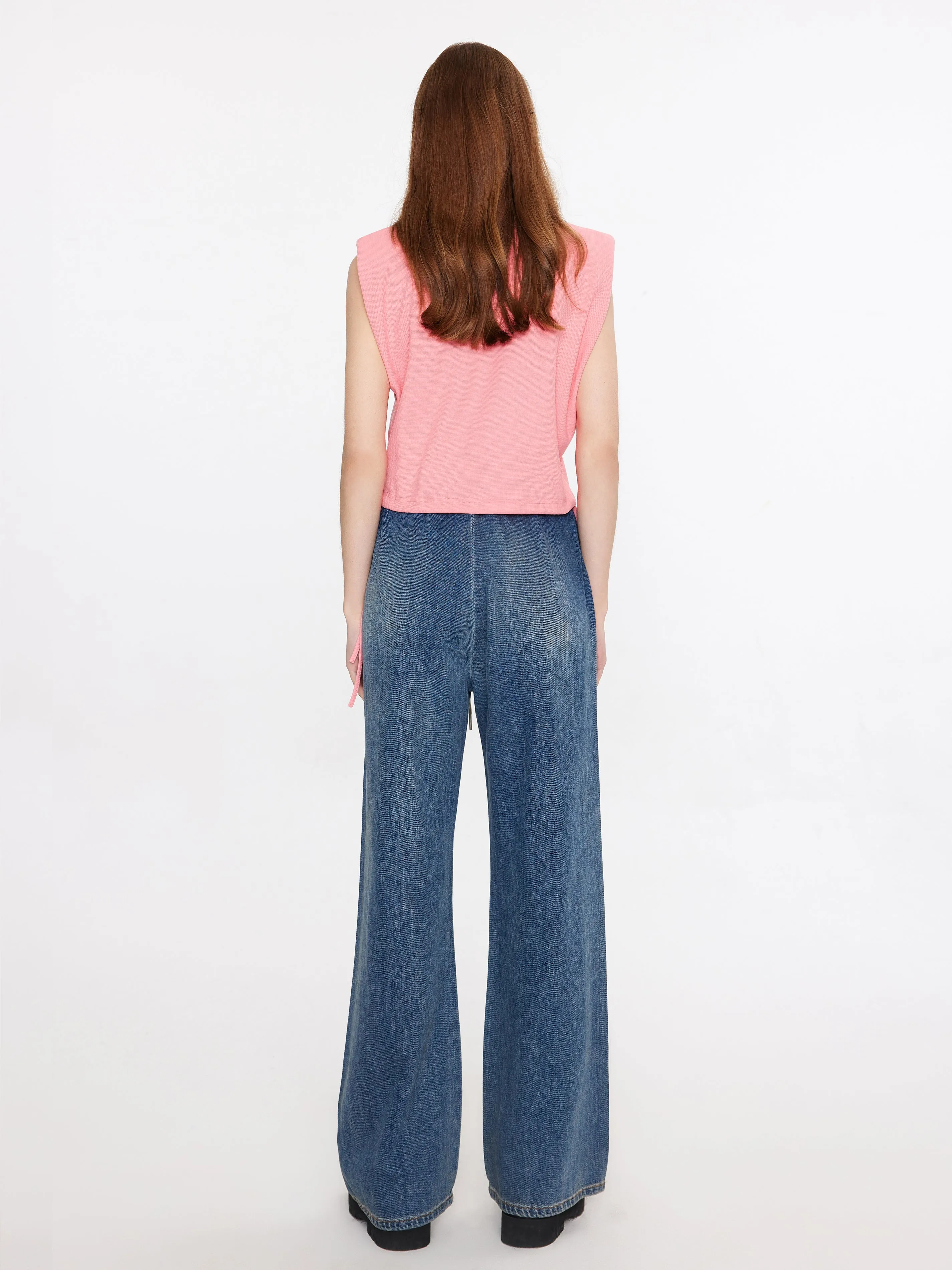 Elasticated Waist Straight Leg Jeans