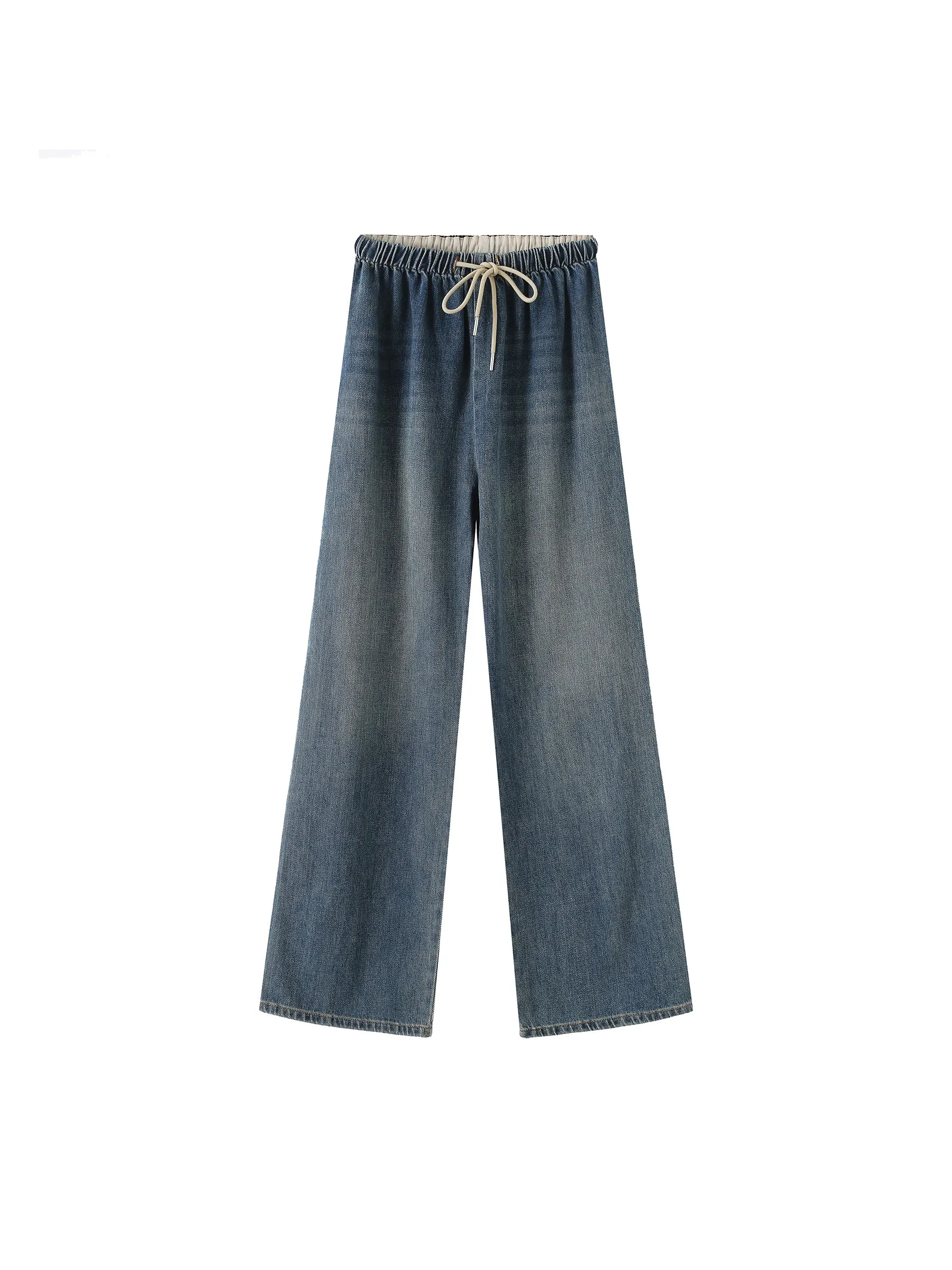 Elasticated Waist Straight Leg Jeans