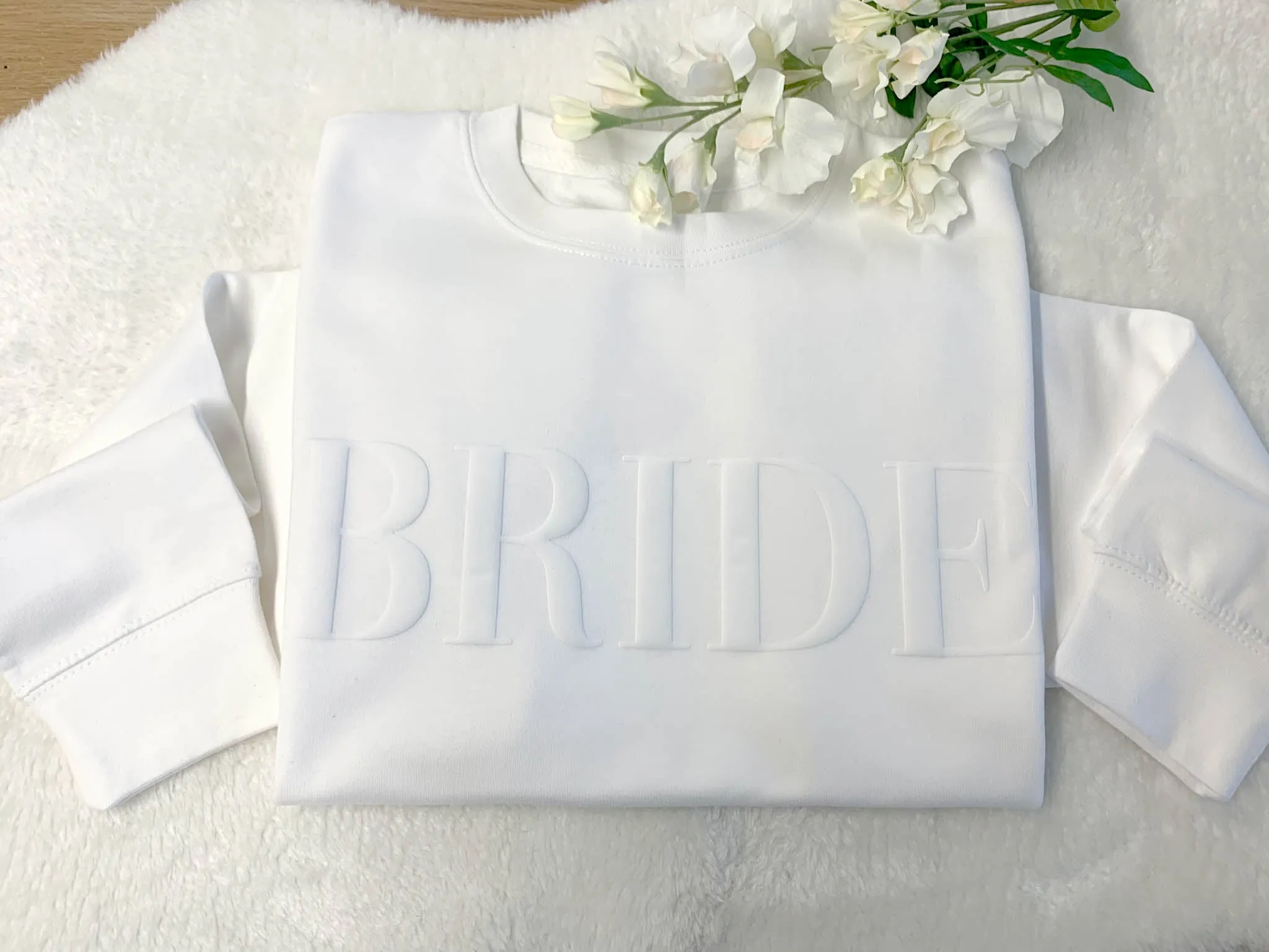 Embossed Bride Sweatshirt, Bride Groom Jumper, Wifey Hubby Sweatshirt, Mr and Mrs Matching Jumpers Wedding Gift, Anniversary Gif