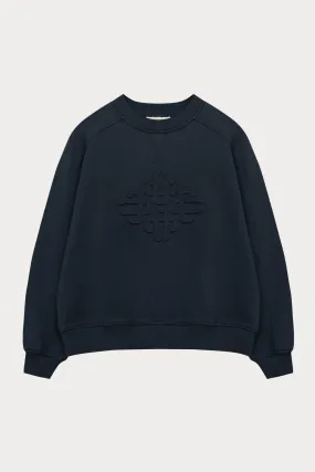 EMBOSSED SWEATSHIRT - NAVY