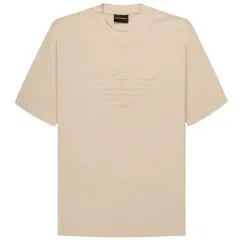 Emporio Armani Embossed Eagle Logo T-Shirt Beige