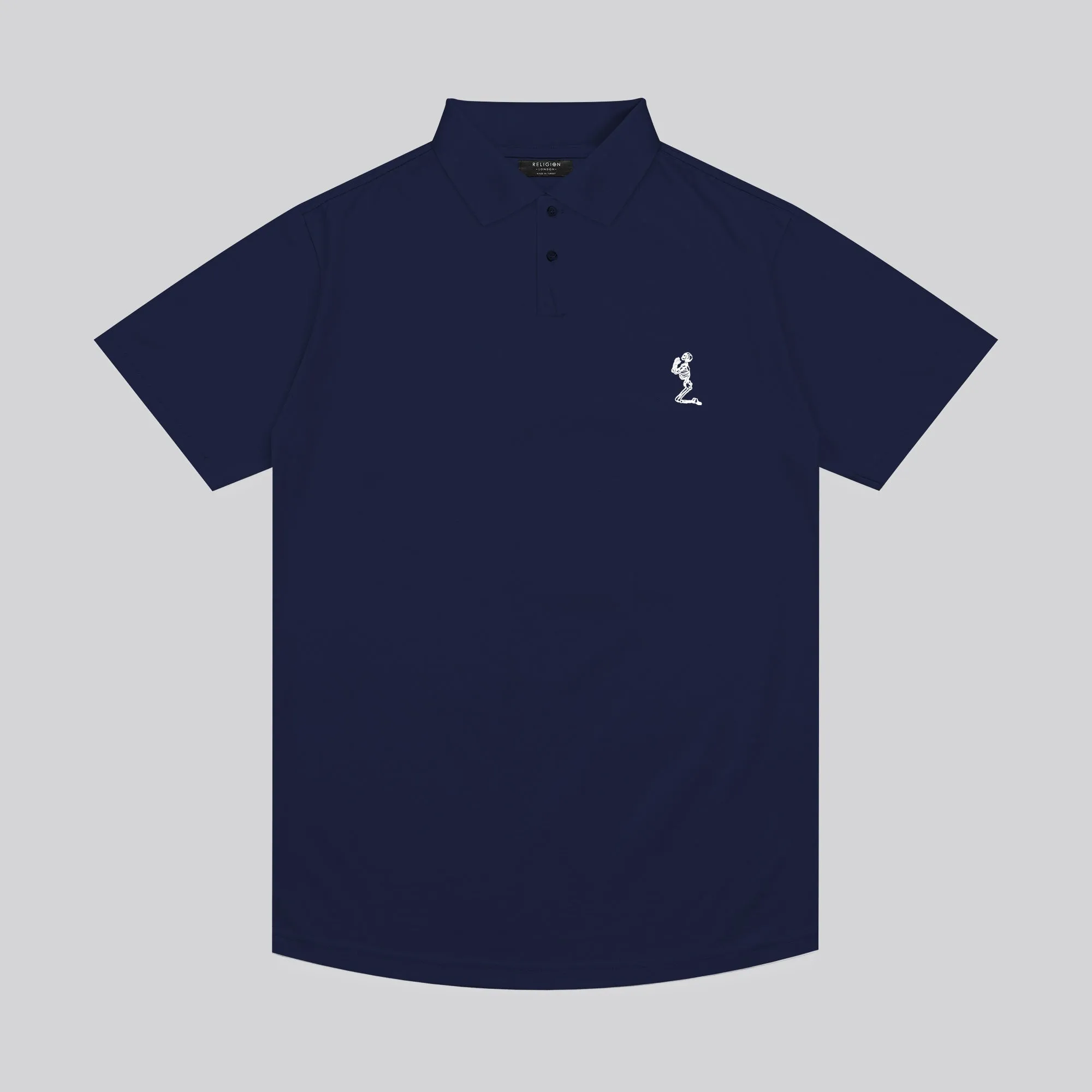 ESSENTIAL CURVED HEM NAVY POLO SHIRT