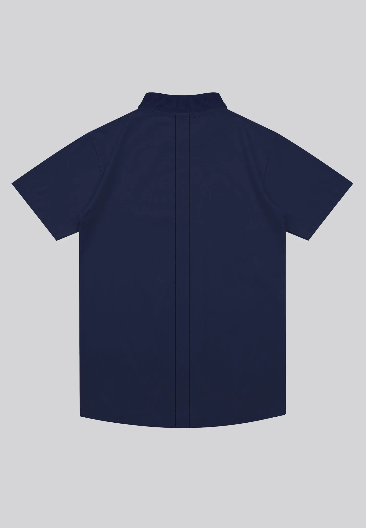 ESSENTIAL CURVED HEM NAVY POLO SHIRT