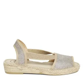 Estel-S Women's Metallic Cotton Blend Wedge Espadrille