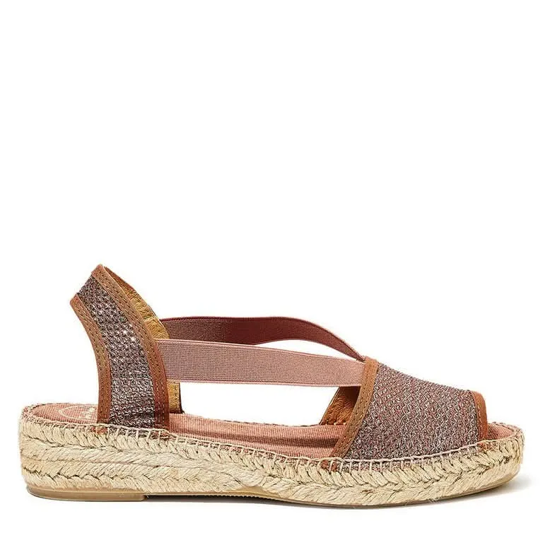 Estel-S Women's Metallic Cotton Blend Wedge Espadrille