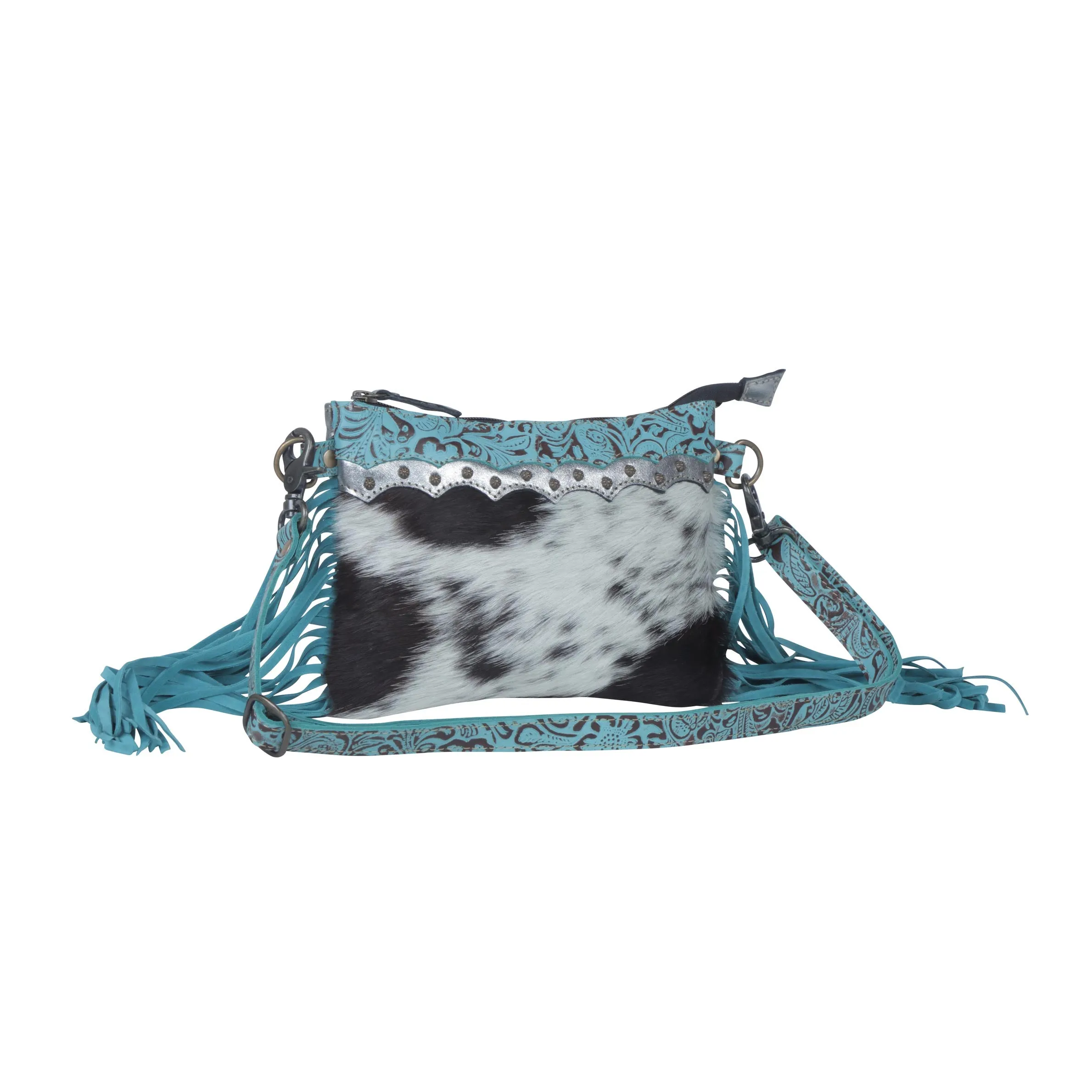 Exotic Azure  Leather & Hairon Bag