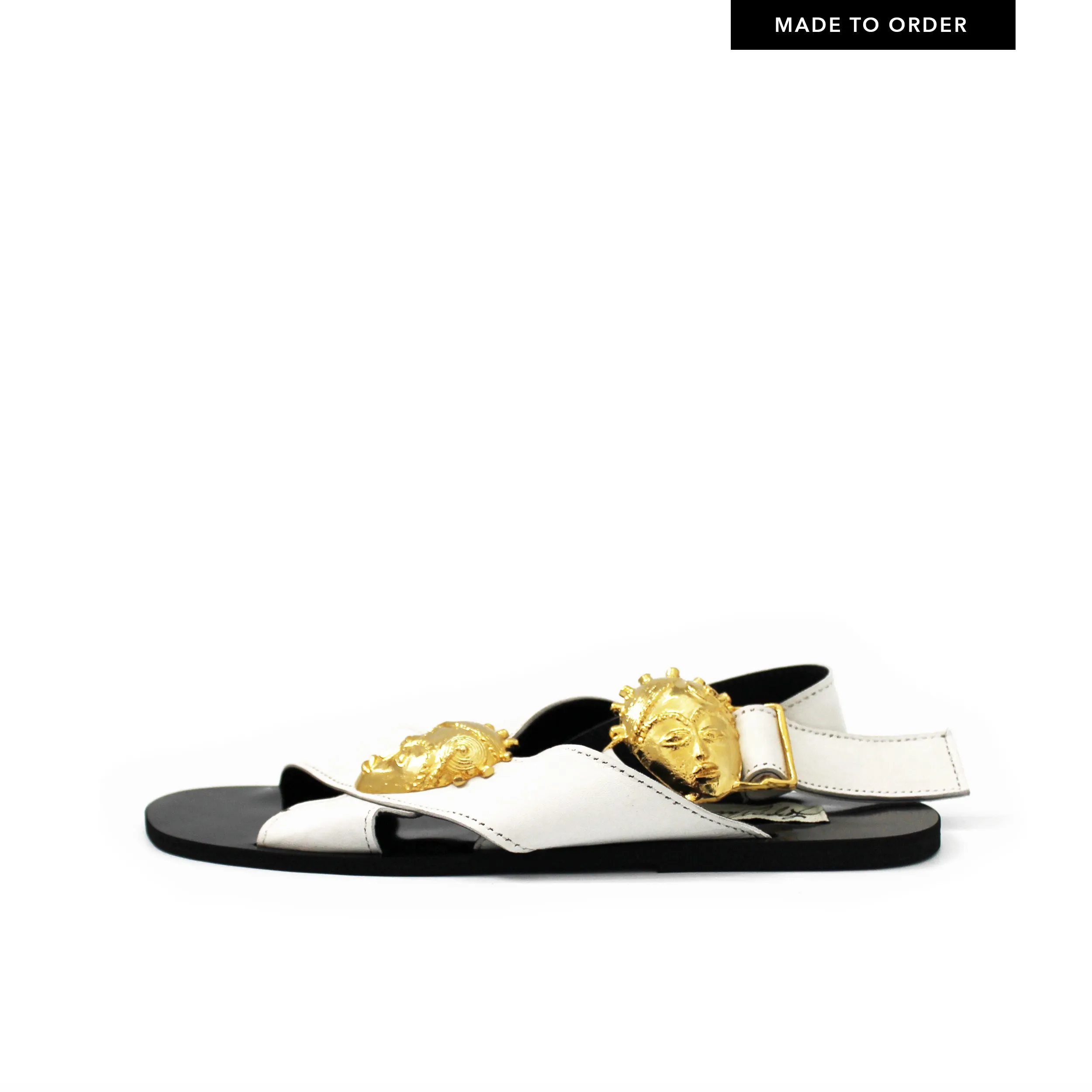 Reg Leather Sandals White - Fah