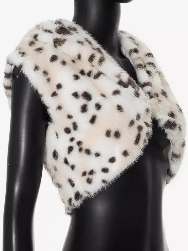 Faux Fur Crop Top With Hood Sleeveless Leopard Print Sexy Clubwear For Women 2025