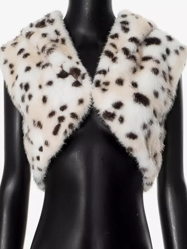 Faux Fur Crop Top With Hood Sleeveless Leopard Print Sexy Clubwear For Women 2025