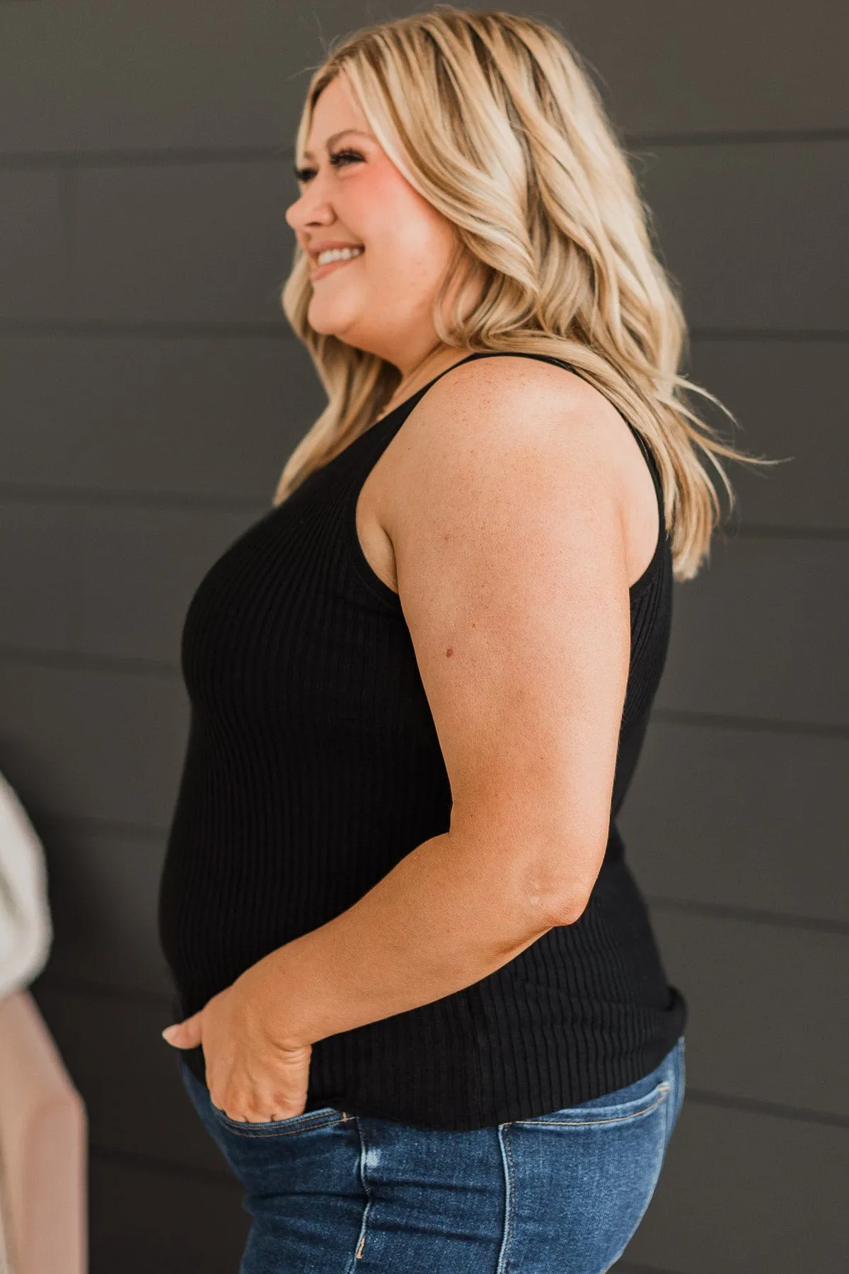 Black Knit Tank Top