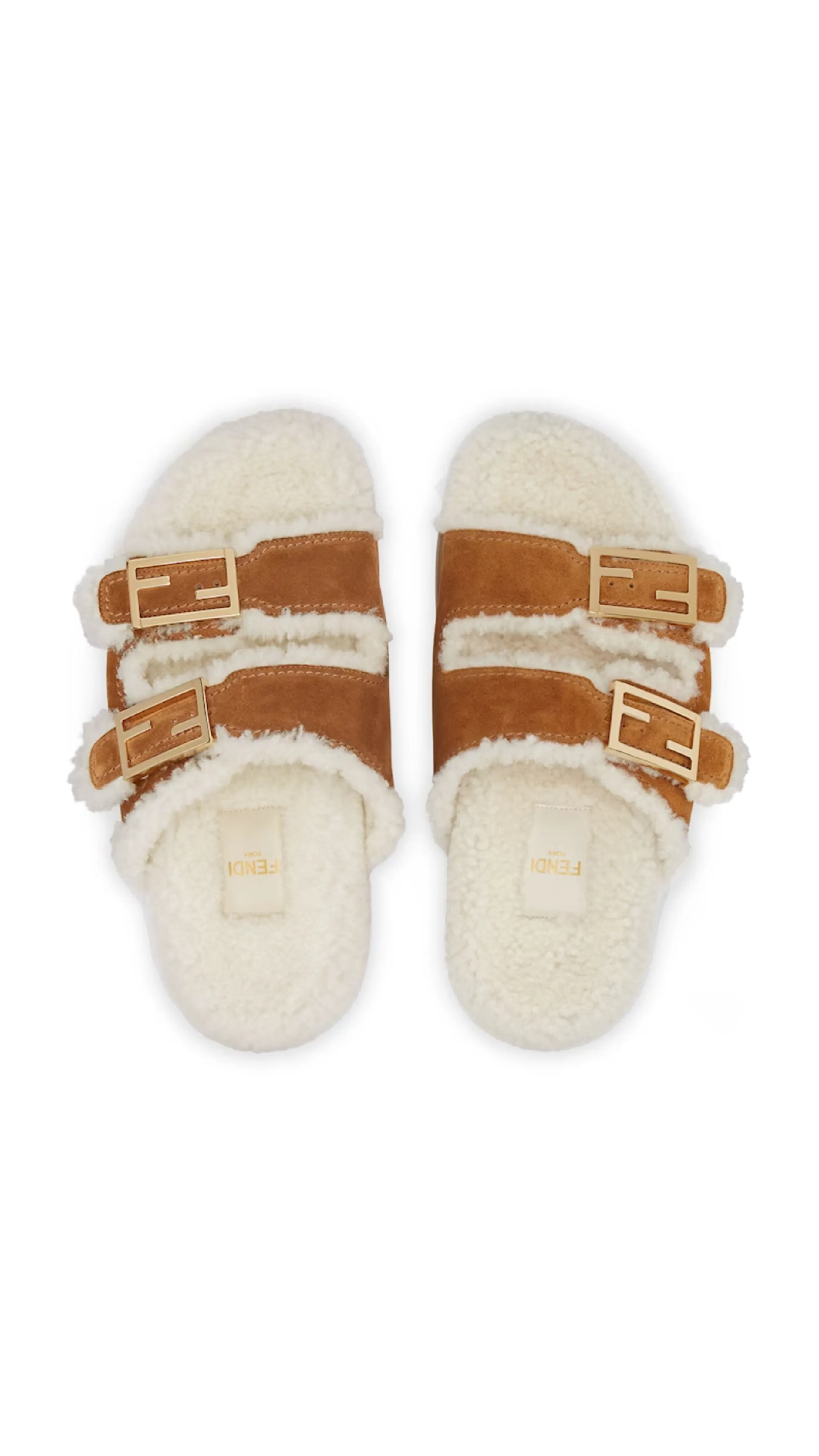 White Fendi Feel Slides