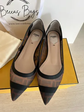 Fendi Zucca Mesh Ballet Flats