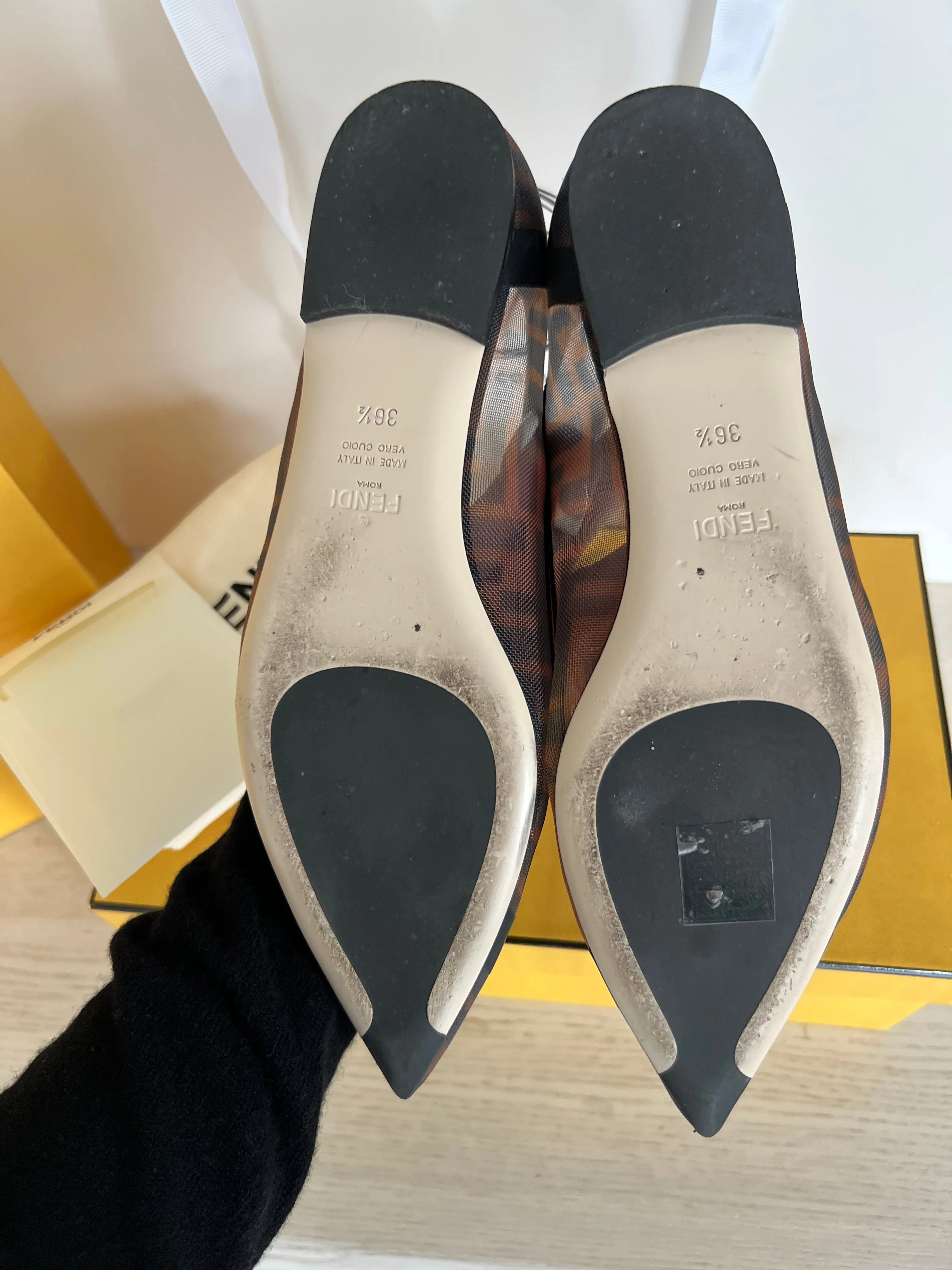 Fendi Zucca Mesh Ballet Flats