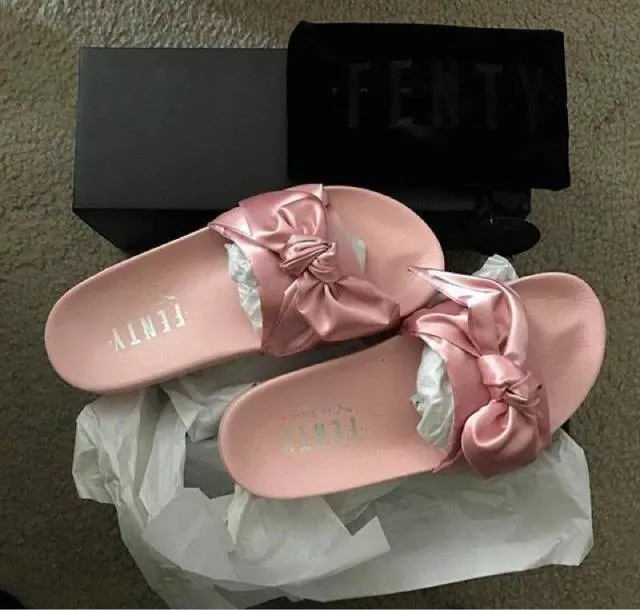 Fenty x Puma pink bow slides