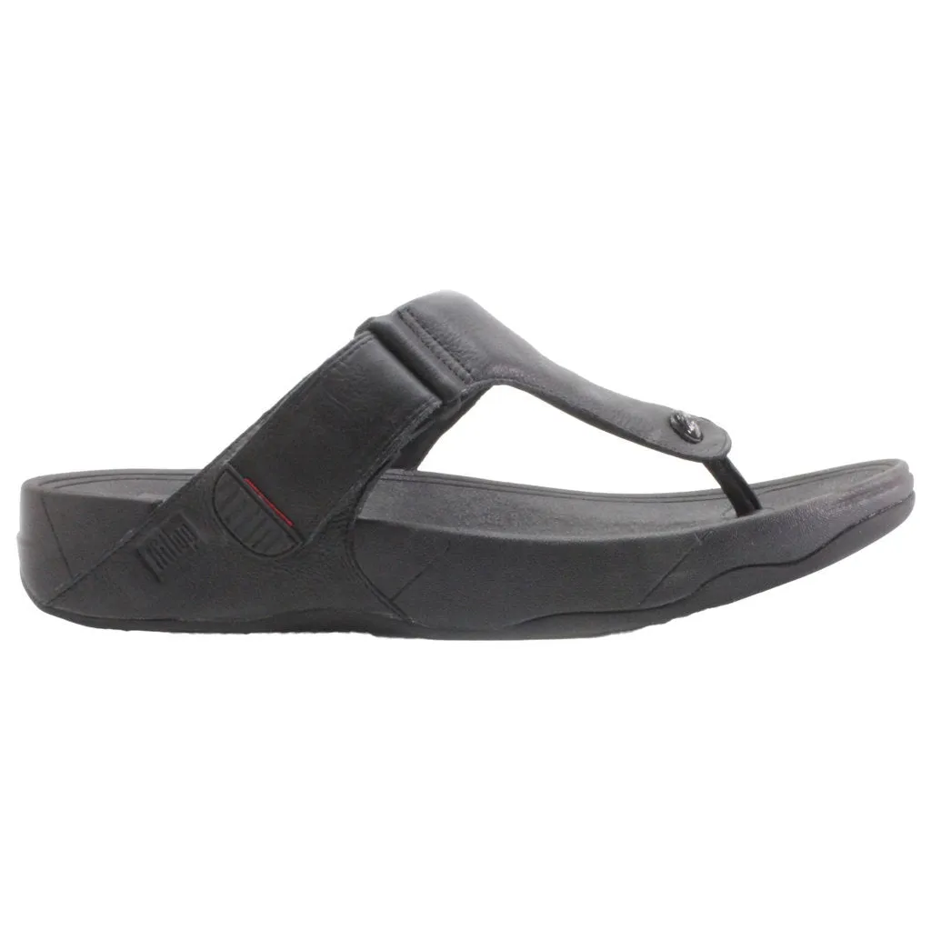 Fitflop Trakk ii 279-090 Black Leather Men's Slippers - UK 11.5