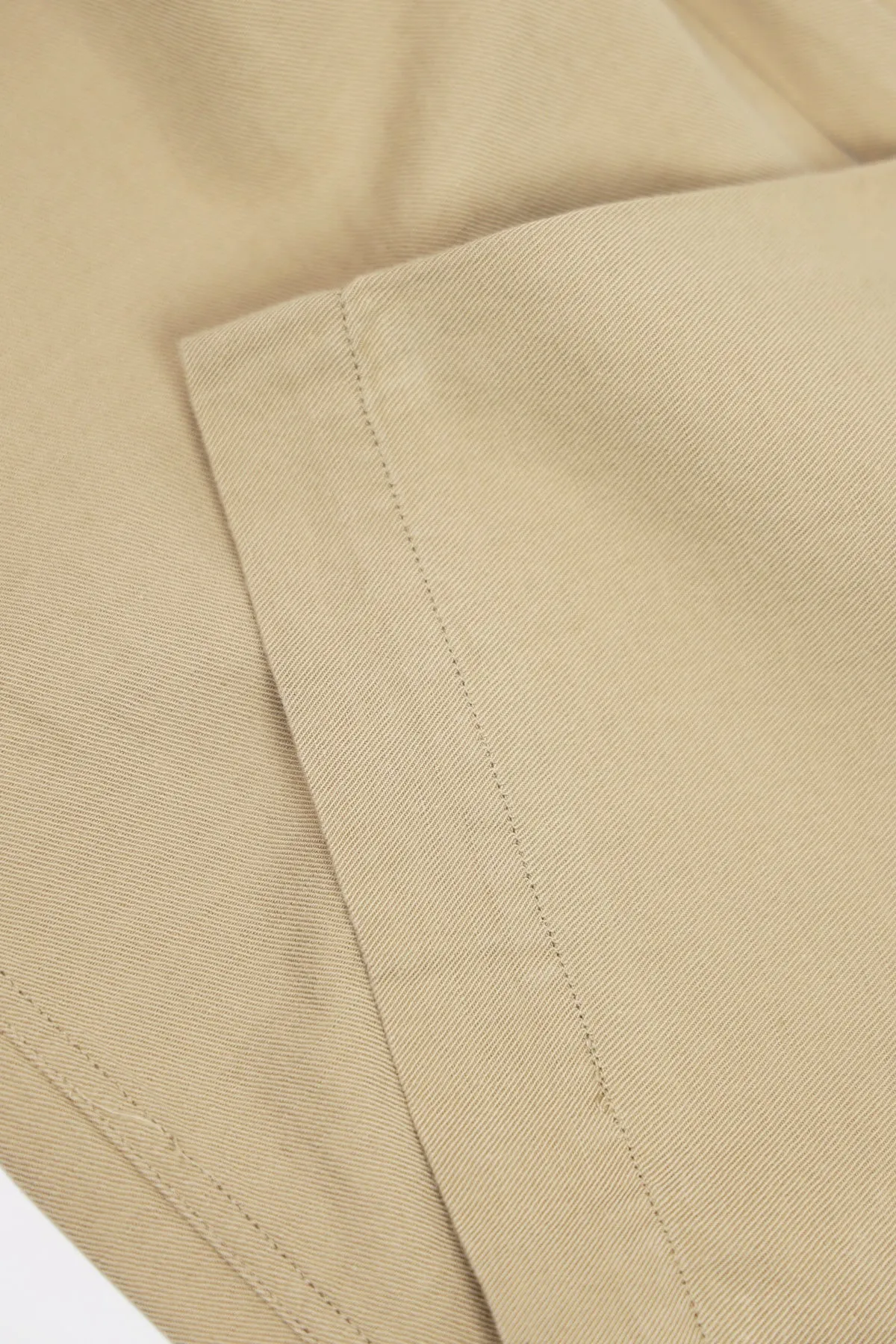 Flat Front Slub Cotton/Linen Twill Chinos - Camp Khaki