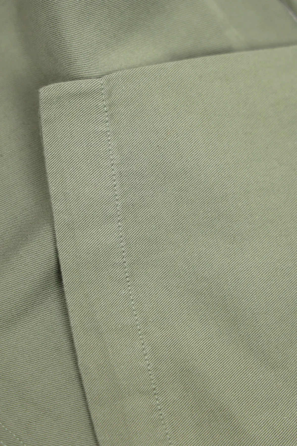 Flat Front Slub Cotton/Linen Twill Chinos - Faded Olive