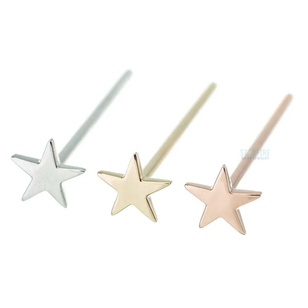 Gold Flat Nostril Screw with Star Design