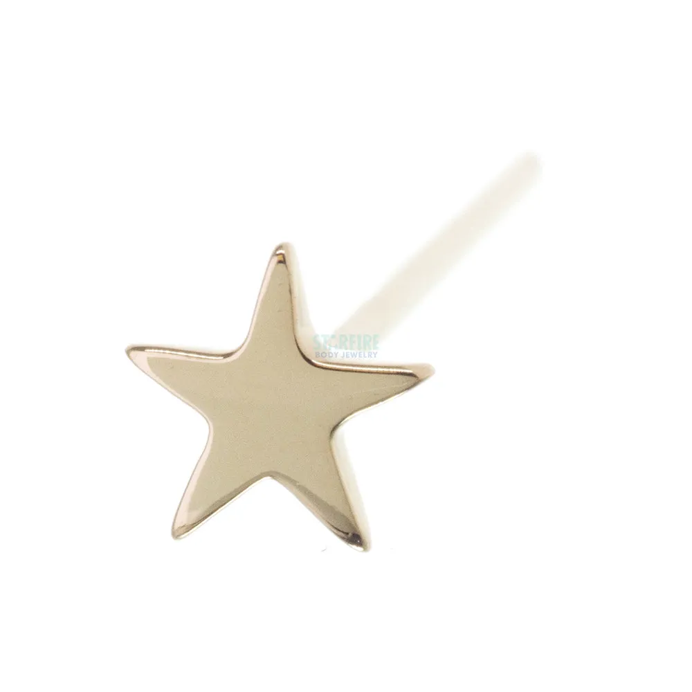 Gold Flat Nostril Screw with Star Design