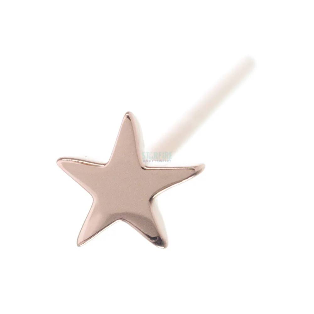 Gold Flat Nostril Screw with Star Design