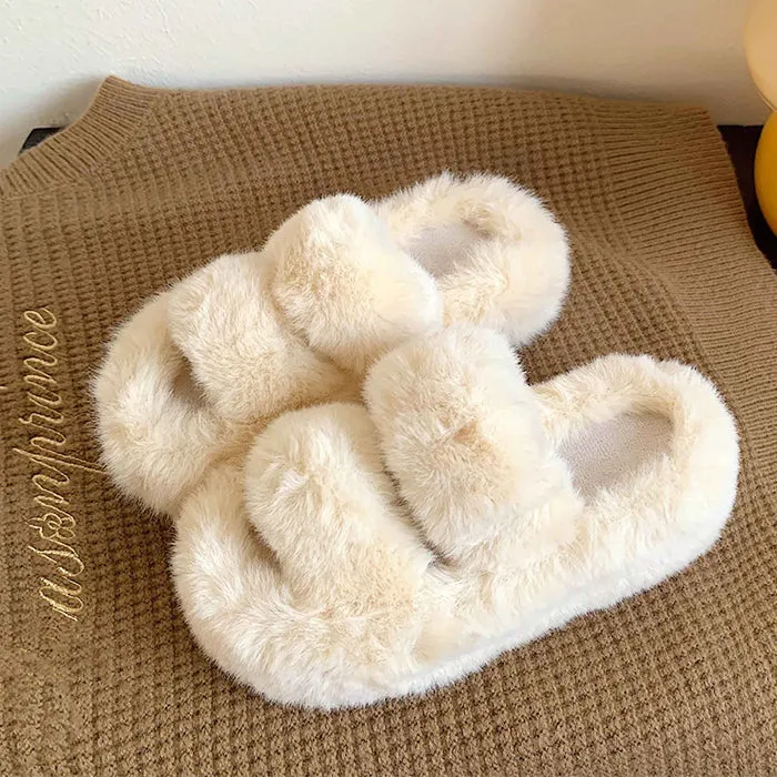 Fluffy Platform Slippers