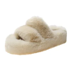 Fluffy Platform Slippers