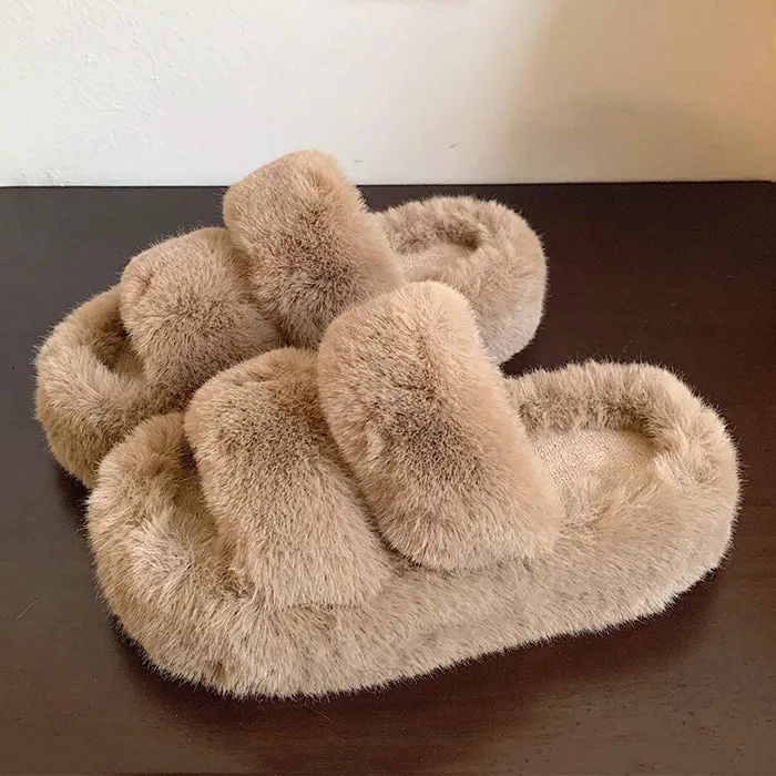 Fluffy Platform Slippers