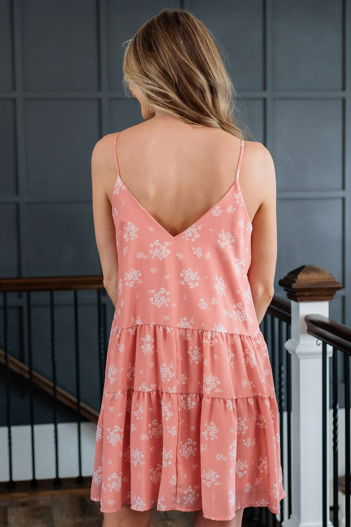 Forever Together Peach Floral Dress