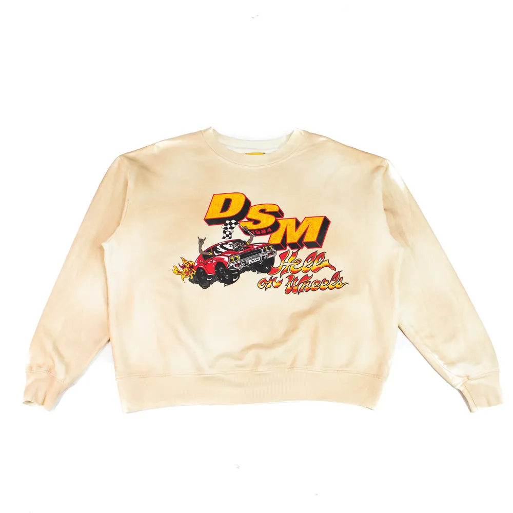 French Terry Hell On Wheels Sweatshirt (Antique White)