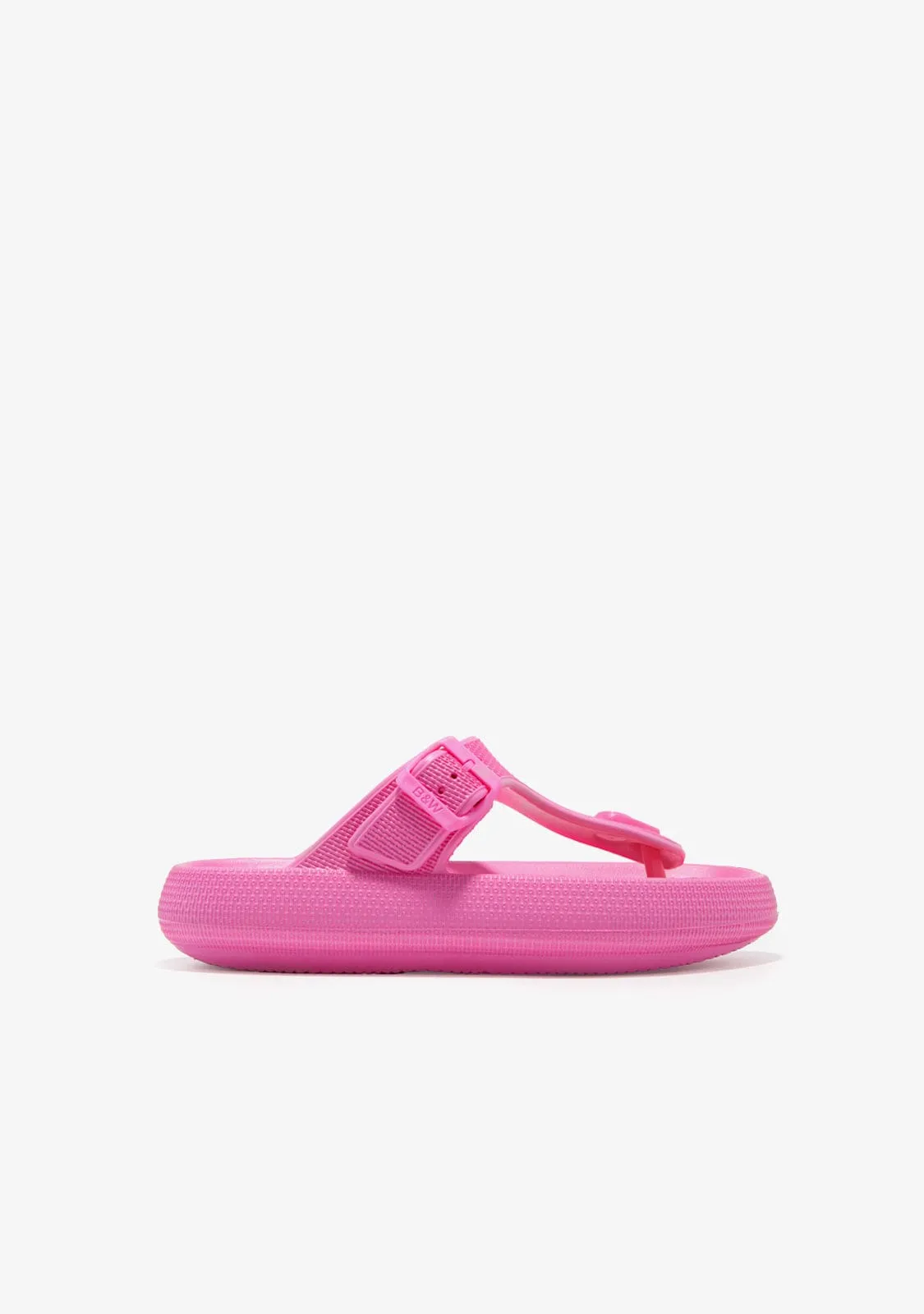 Fuchsia Buckle Slides