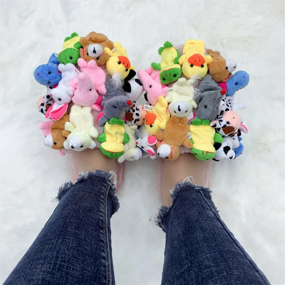 fuzzy teddy bear sliders