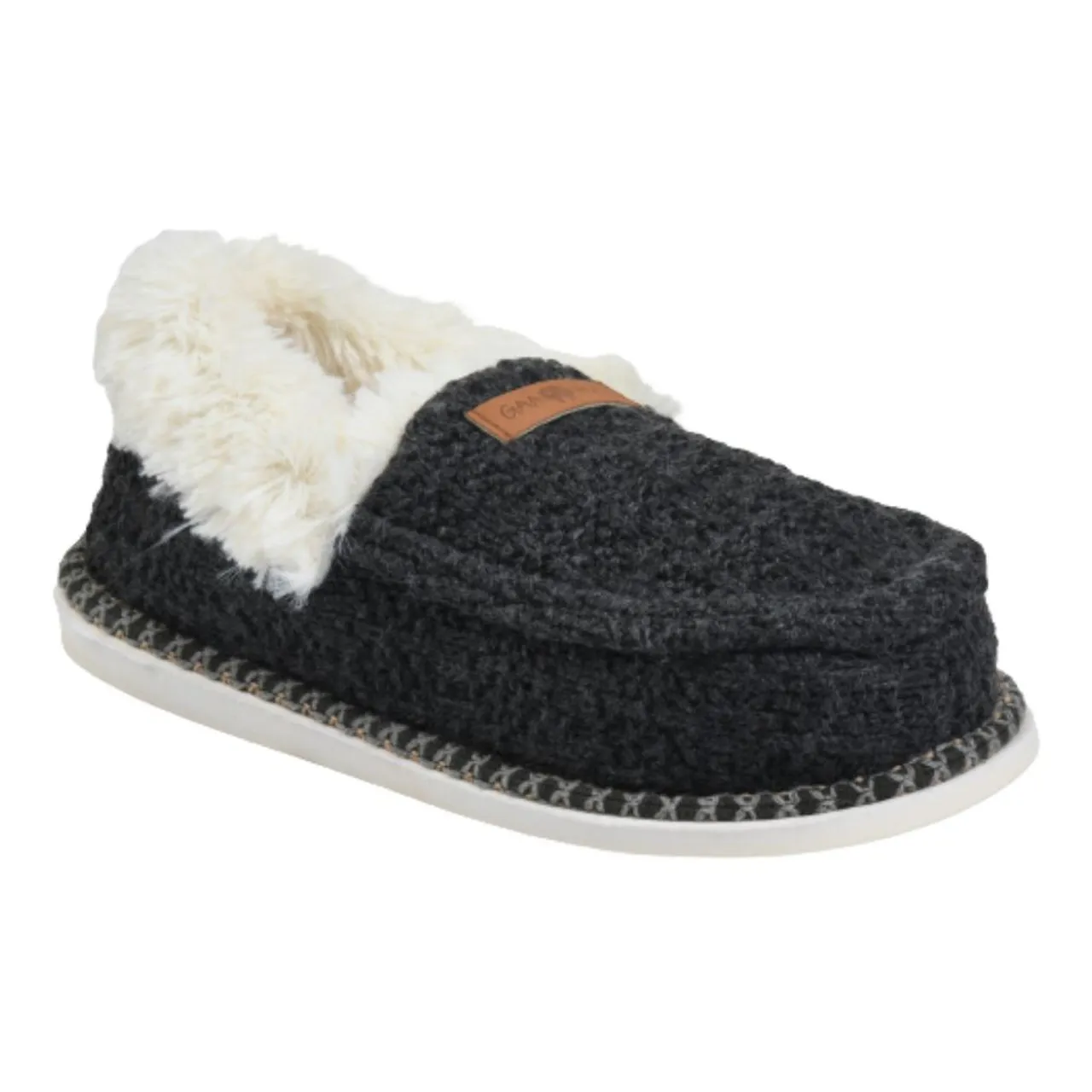 GaaHuu Memory Foam Textured Knit Mocassin Slippers