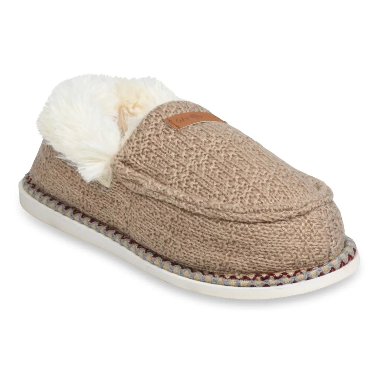 GaaHuu Memory Foam Textured Knit Mocassin Slippers