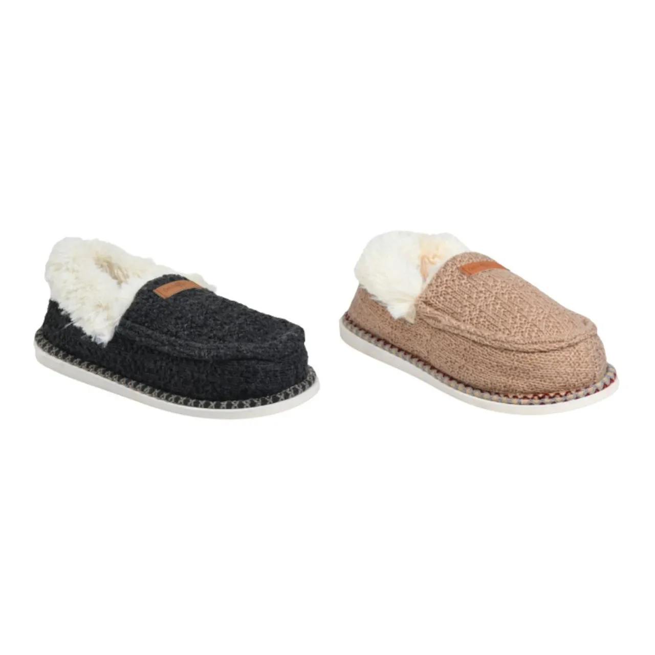 GaaHuu Memory Foam Textured Knit Mocassin Slippers