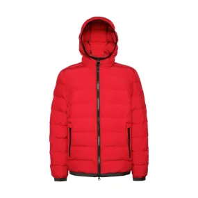 Red Geox Men's Short Hooded Jacket M2629C Spherica Hood Mid