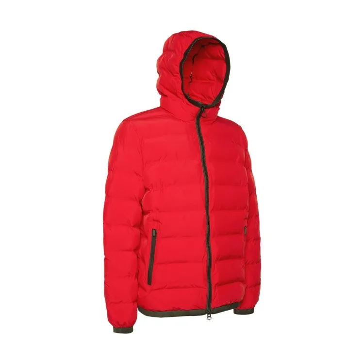 Red Geox Men's Short Hooded Jacket M2629C Spherica Hood Mid